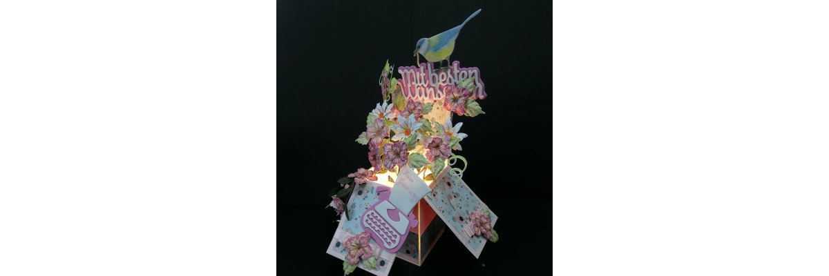 Blumengruß zum Geburtstag  - DIY Card Geschenkkarte Blumengruß besondere Karte mit Blütenpracht 