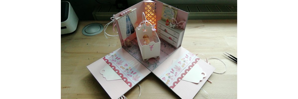 Explosionbox zur Geburt - DIY Box Geschenk Gutscheinverpackung Geldgeschenk Gemeinschaftsgeschenk