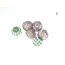 Perlen Rocailperlen 2 gr&uuml;n  wei&szlig; rosa sil 14mm...