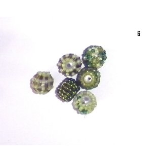Perlen Rocailperlen 6 grünmix 14mm Lochgröße 2mm Glasperlen Handmade