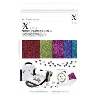 Xtra A5 Adhesive Glitter Sheets 10 St&uuml;ck Darks Glitzerpapier Selbstklebend 