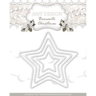 Amy Design Brocante Christmas Sterne 4 Gr&ouml;&szlig;en Mini Star Frames ADD10033
