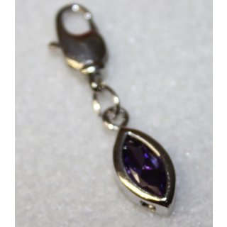 Charm Elipse lila Strass Kettenanhänger Wechselanhänger f Armband Verbinder