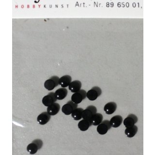 Halbperlen 4mm 20 Stück schwarz  Punkte zum aufkleben Tropfen Tieraugen