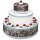 Hochzeitstorte  aus Pappmach&eacute; 3st&ouml;ckige Torte  klein  Pappmache Kuchen Torte 