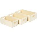 Holzschale Tablett Teller Schale Schüssel Kistenset 3 Stück Kasten Box