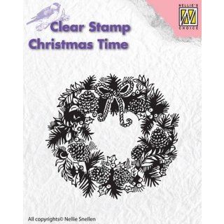 Silikonstempel Clear Stamp Nellie Snellen Weihnachtskranz Wreath