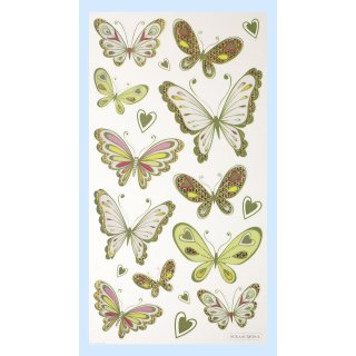 Sticker Aufkleber Embellischment Ziersticker Designsticker Schmetterlinge grün