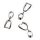 3 silberfarbende Collier-Schlaufen Collier Schlaufe groß Nickelfrei