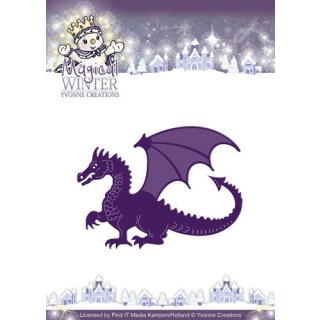 Yvonne Creations Stanzschablone  Magical Winter - Dragon Drache Flugdrache 
