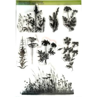 Silikonstempel Clear Stamps Craft Emotions 8 Gräser/ Blüten und Kräuter Büschel