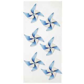3D Aufkleber Embellischment Ziersticker Garten Junge blau Windrad 6 Sticker