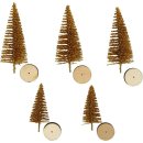 5 Tannen gold glitzer 2 Größen Weihnachtsbaum Miniatur für Minigarten Puppenhaus