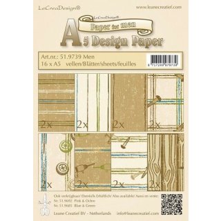 A5 Basic Papierset 160 gsm Papier Designed LeCreaDesign Paper for Men Serie