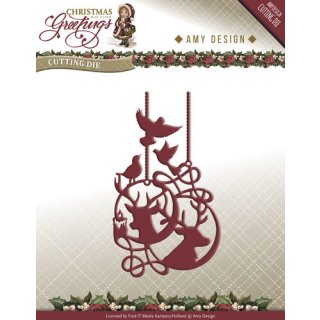 Amy Design Christmas Greetings Reindeer Ornament  Reindeer & Birds