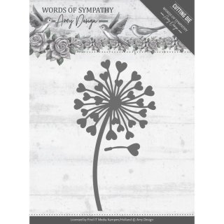 Amy Design Stanzschablone  Words of Sympathy - Sympathy Flower Pusteblume