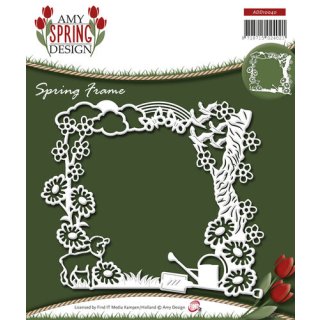 Amy Design Stanzschablone Spring Design Frame Rahmen Frühling Garten Blüten