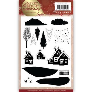 Clear Stamps Silikonstempel Precious Marieke Merry and bright christmas house
