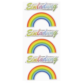 Creapop Sticker Aufkleber Embellischment Einladung Regenbogen bunt Kommunion