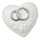 Herz mit Ringen Streugut Streudeko Polyresin  Deko Tischdeko ca 2,5 cm 