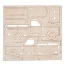 Holz Bausatz 3D Lastwagen 21x8x8 cm DIY Set  LKW mit Ladefläche