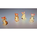 Miniatur 4 Katzen Kunststoff Dekoartikel Streudeko Polyresin ca 2,5CM