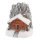 Polyresin Streudeko Miniatur Mini- Haus Winter Berghütte mit Berghintergrund