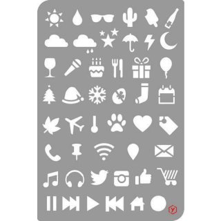Pronty Stencil Universal Schablone Icons Zeichen Pictogramme 