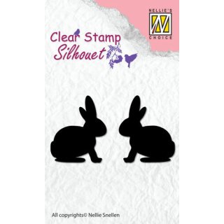 Silikonstempel Clear Stamp Silhouet Nellie Snellen Rabbit Hase Ostern