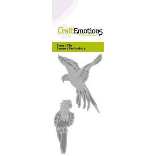 Stanzschablone Craft Emotion Papagei fliegend Kakadu sitzend Vögel Vogel
