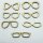 Artemio Holz Silhouettenschnitt 14 Stück Brillengestell Brille Front 7 Modelle