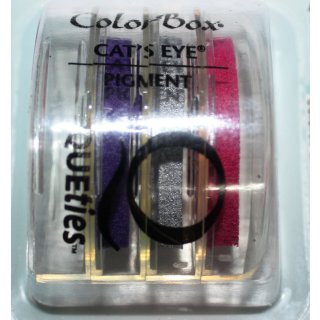 Stempelkissen Set Colorbox 3er Cateye 3,7x1,6 cm Stempelfläche lila pink silber
