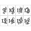 Stencil Universal  Schablone A4  Zahlen Advent 1 bis 24 2 Stamping Schablonieren