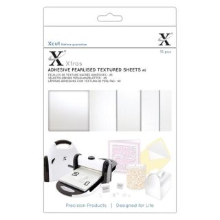 Xtra A5 Adhesive Pearlised Textured Sheets 15 St Perleffect weiß Selbstklebend