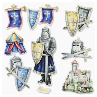 XXL Sticker Aufkleber HobbyfunRitter II Wappen Schild Schwert Helm Zelt