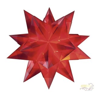Bascetta-Stern transparent rot 15x15 cm Stern Weihnachten Bascettastern Set
