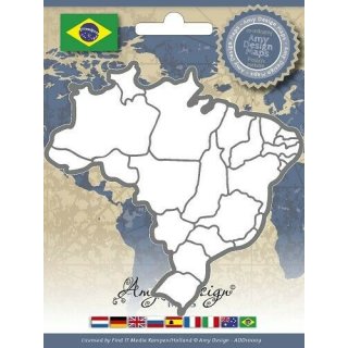 Amy Design Landkarte Karte Weltkarte Auszug  Brasilien Brazil AD10009