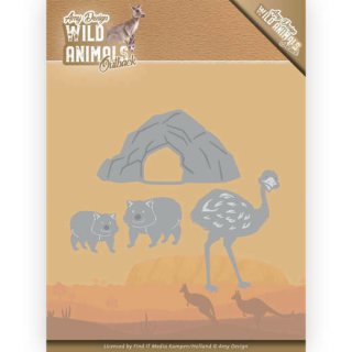 Amy Design Stanzschablone Wild Animals Outback Emu und Wombat Strauss Laufvogel