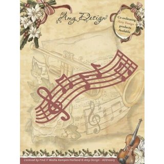Amy Design Vintage Christmas Collection musical stave Notenlinie Noten Lied