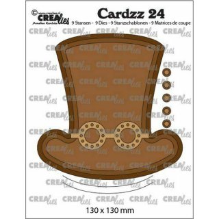 Crealies Cardzz Steampunk Hut und Brille Zylinder 3 Größen Stanzschablone
