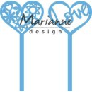 Creatables Marianne Design Herz Pins 2er Set Herz Stecker...