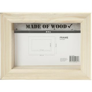 Deko Holz Kiste Kasten 23,2x18,2 Holzbox 3D Rahmen mit Acrylfolien Einsatz