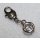 Charm Rund klar Strass Kettenanhänger Wechselanhänger f Armband Verbinder silber