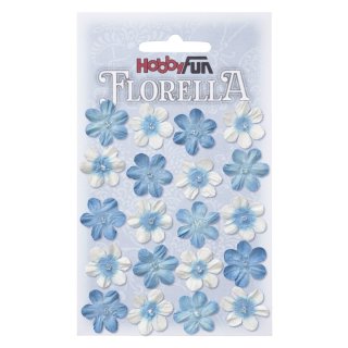 Deko Minigarten Puppenhaus Streudeko 034 Florella Blüten aus Maulbeerpapier blau