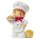 Deko Polyresin MiniaturBäcker Kondior Junge mit Brötchen und Muffin Puppenhaus