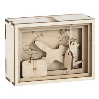 Holz Bausatz 3D Geschenkbox Journey Reise Geldgeschenk Spardose