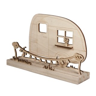 Holz Motive Bild Wohnwagen Casmping Caravan für Steckleiste Story in a Box o.ä