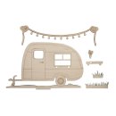 Holz Motive Bild Wohnwagen Casmping Caravan für...
