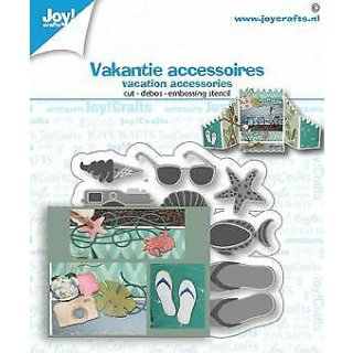 Joy! Crafts cutting stencil Beach Kamera Fisch Brille Eis Muschel Blüte