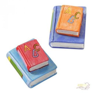 CREApop® Bücher orange/blau ca. 4 cm 1 Buchset Einschulung Schultüte basteln